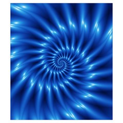 Glossy Electric Blue Spiral Fractal  Drawstring Pouch (Small) from ArtsNow.com Front