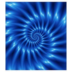 Glossy Electric Blue Spiral Fractal  Drawstring Pouch (Medium) from ArtsNow.com Back