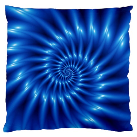 Glossy Electric Blue Spiral Fractal  Standard Flano Cushion Case (One Side) from ArtsNow.com Front