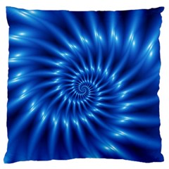 Glossy Electric Blue Spiral Fractal  Standard Flano Cushion Case (Two Sides) from ArtsNow.com Front