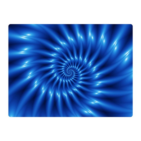 Glossy Electric Blue Spiral Fractal  Double Sided Flano Blanket (Mini) from ArtsNow.com 35 x27  Blanket Front