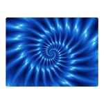 Glossy Electric Blue Spiral Fractal  Double Sided Flano Blanket (Mini)