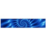 Glossy Electric Blue Spiral Fractal  Flano Scarf (Small)