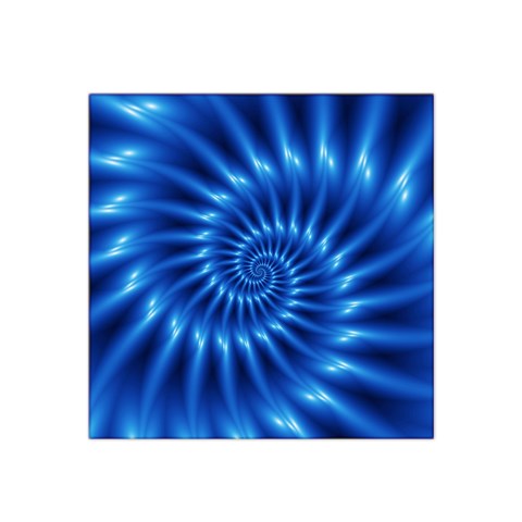 Glossy Electric Blue Spiral Fractal  Satin Bandana Scarf from ArtsNow.com Front