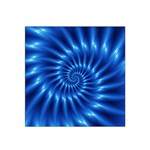 Glossy Electric Blue Spiral Fractal  Satin Bandana Scarf