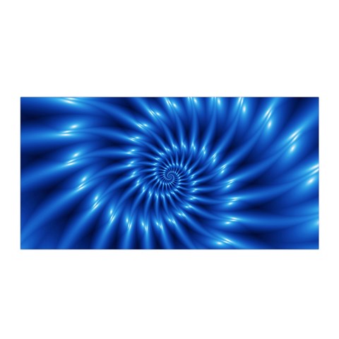 Glossy Electric Blue Spiral Fractal  Satin Wrap from ArtsNow.com Front