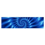 Glossy Electric Blue Spiral Fractal  Satin Scarf (Oblong)