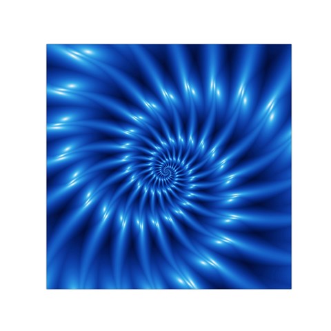 Glossy Electric Blue Spiral Fractal  Small Satin Scarf (Square) from ArtsNow.com Front