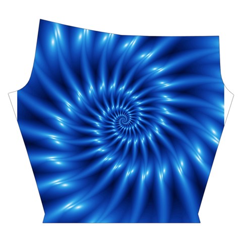 Glossy Electric Blue Spiral Fractal  Yoga Cropped Leggings from ArtsNow.com Right