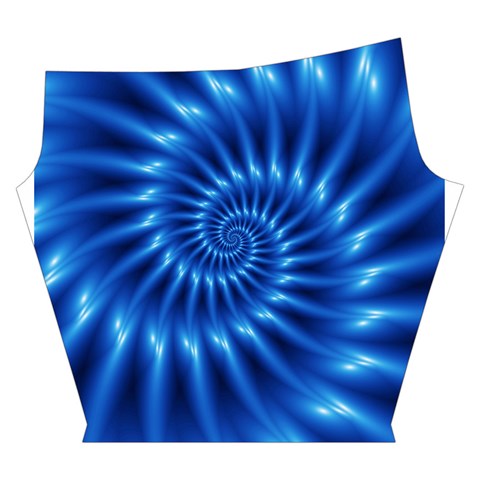 Glossy Electric Blue Spiral Fractal  Yoga Cropped Leggings from ArtsNow.com Left