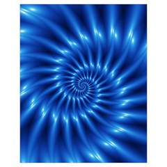 Glossy Electric Blue Spiral Fractal  Drawstring Pouch (XL) from ArtsNow.com Front