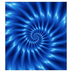 Glossy Electric Blue Spiral Fractal  Drawstring Pouch (XXL) from ArtsNow.com Front