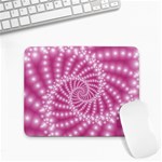 Glossy Pastel Pink Beaded Spiral Fractal  Small Mousepad