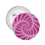 Glossy Pastel Pink Beaded Spiral Fractal  2.25  Button