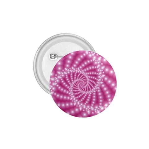 Glossy Pastel Pink Beaded Spiral Fractal  1.75  Button from ArtsNow.com Front