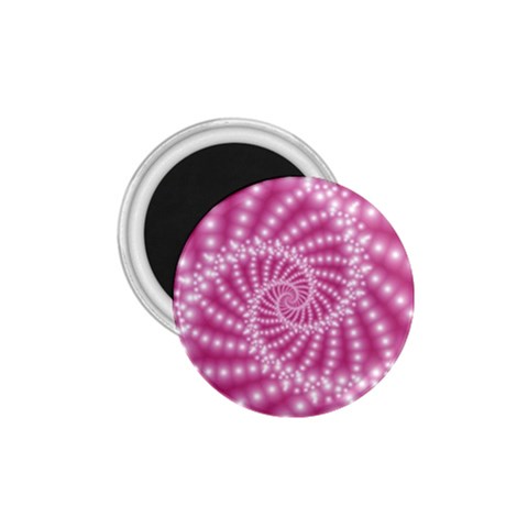 Glossy Pastel Pink Beaded Spiral Fractal  1.75  Magnet from ArtsNow.com Front