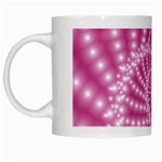 Glossy Pastel Pink Beaded Spiral Fractal  White Mug