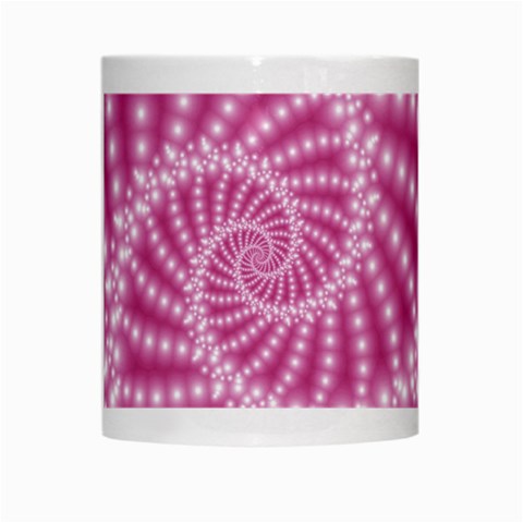 Glossy Pastel Pink Beaded Spiral Fractal  White Mug from ArtsNow.com Center