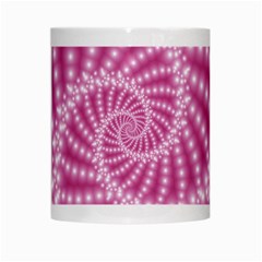 Glossy Pastel Pink Beaded Spiral Fractal  White Mug from ArtsNow.com Center