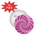 Glossy Pastel Pink Beaded Spiral Fractal  1.75  Button (10 pack) 