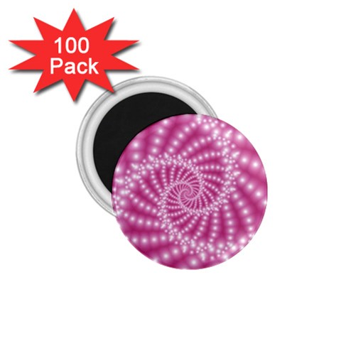 Glossy Pastel Pink Beaded Spiral Fractal  1.75  Magnet (100 pack)  from ArtsNow.com Front