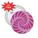 Glossy Pastel Pink Beaded Spiral Fractal  2.25  Button (10 pack)