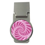 Glossy Pastel Pink Beaded Spiral Fractal  Money Clip (Round)