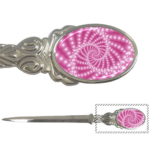 Glossy Pastel Pink Beaded Spiral Fractal  Letter Opener from ArtsNow.com Front