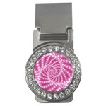 Glossy Pastel Pink Beaded Spiral Fractal  Money Clip (CZ)