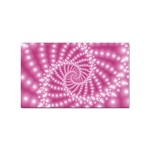 Glossy Pastel Pink Beaded Spiral Fractal  Sticker (Rectangular)