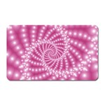 Glossy Pastel Pink Beaded Spiral Fractal  Magnet (Rectangular)