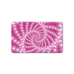 Glossy Pastel Pink Beaded Spiral Fractal  Magnet (Name Card)