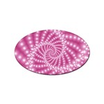 Glossy Pastel Pink Beaded Spiral Fractal  Sticker Oval (10 pack)