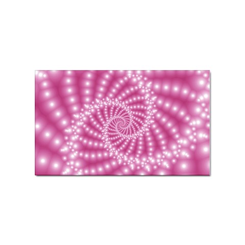 Glossy Pastel Pink Beaded Spiral Fractal  Sticker Rectangular (10 pack) from ArtsNow.com Front