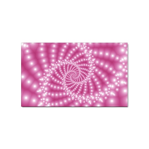 Glossy Pastel Pink Beaded Spiral Fractal  Sticker Rectangular (100 pack) from ArtsNow.com Front