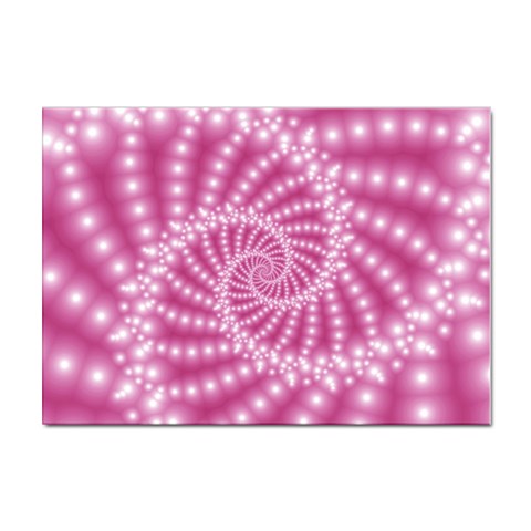 Glossy Pastel Pink Beaded Spiral Fractal  Sticker A4 (10 pack) from ArtsNow.com Front