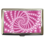 Glossy Pastel Pink Beaded Spiral Fractal  Cigarette Money Case