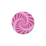 Glossy Pastel Pink Beaded Spiral Fractal  Golf Ball Marker