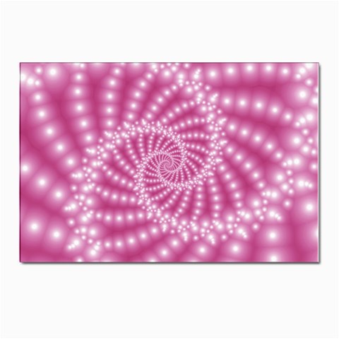 Glossy Pastel Pink Beaded Spiral Fractal  Postcard 4 x 6  (Pkg of 10) from ArtsNow.com Front