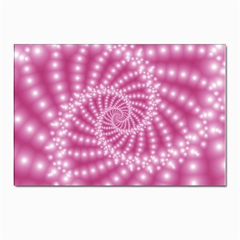 Glossy Pastel Pink Beaded Spiral Fractal  Postcards 5  x 7  (Pkg of 10) from ArtsNow.com Front