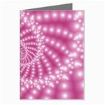 Glossy Pastel Pink Beaded Spiral Fractal  Greeting Card