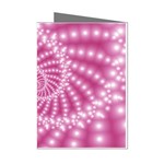 Glossy Pastel Pink Beaded Spiral Fractal  Mini Greeting Cards (Pkg of 8)