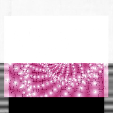 Glossy Pastel Pink Beaded Spiral Fractal  Jigsaw Puzzle (Rectangular) from ArtsNow.com Front