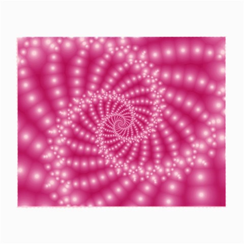 Glossy Pastel Pink Beaded Spiral Fractal  Small Glasses Cloth from ArtsNow.com Front