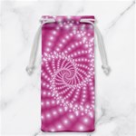 Glossy Pastel Pink Beaded Spiral Fractal  Jewelry Bag