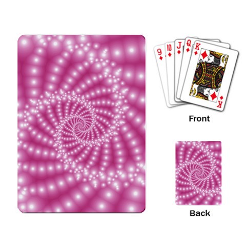 Glossy Pastel Pink Beaded Spiral Fractal  Playing Cards Single Design from ArtsNow.com Back