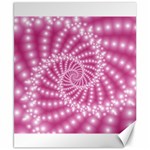 Glossy Pastel Pink Beaded Spiral Fractal  Canvas 8  x 10 