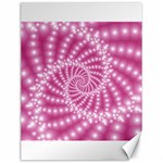 Glossy Pastel Pink Beaded Spiral Fractal  Canvas 12  x 16 