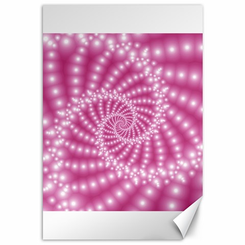 Glossy Pastel Pink Beaded Spiral Fractal  Canvas 12  x 18  from ArtsNow.com 11.88 x17.36  Canvas - 1