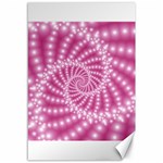 Glossy Pastel Pink Beaded Spiral Fractal  Canvas 12  x 18 